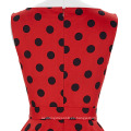 Belle Poque Stock mangas 37 patrones de algodón Big Black Dot vestido rojo vintage BP000002-35